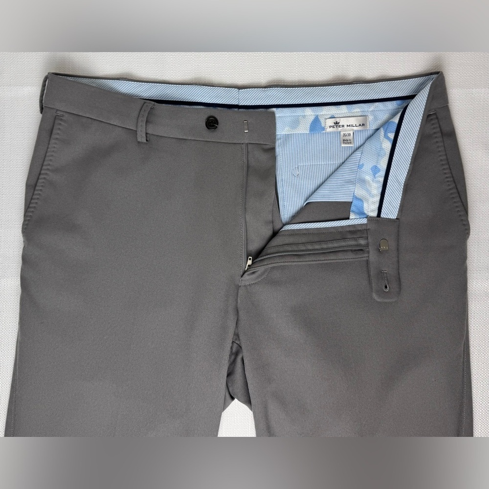 PETER MILLAR Charlotte Performance Trouser Pants Gray 35x30 (29.5”) - Picture 6 of 16
